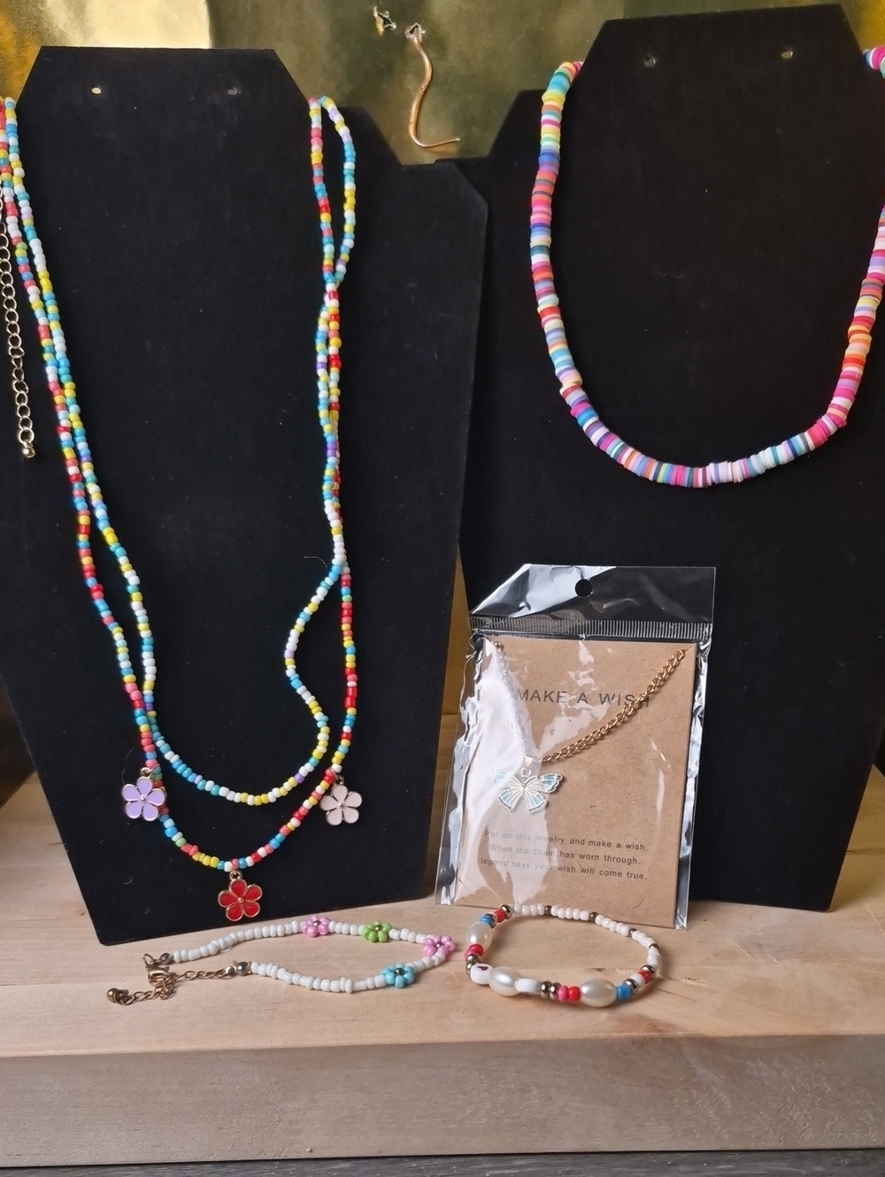 Colorful Beaded Flower Necklace Set